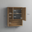 Armadietto con Specchio da Bagno con Mensole a Giorno 60x15x76cm Noce  