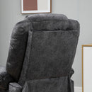 Poltrona Relax Reclinazione Manuale con Poggiapiedi Estraibile in Microfibra Nero  