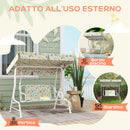 Dondolo per Bambini da Giardino a 2 Posti 112x75x120 cm con Cinture di Sicurezza Bianco   