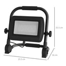 Faretto LED da Esterno IP65 25,5x16x25,5 cm da 6500k con Testa Girevole e Supporto Nero  