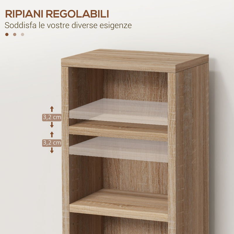 Set 2 Pezzi Mobile Libreria Porta CD 21x22.5x88,5 cm Colore Legno   