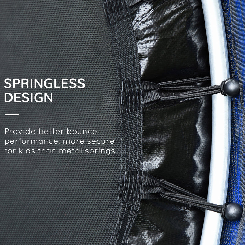 Trampolino Elastico per Bambini da 3 Anni Ø140cm con Rete di Protezione e Corde Bungee   Blu