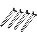 Set 4 Gambe per Tavolo 12x12x71 cm in Acciaio Preforato Nero