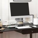 Supporto Monitor PC con Scomparti Centrali 57x19x11,5 cm in Acrilico Trasparente