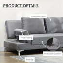 Divano Letto Matrimoniale 190x102x82 cm in Poliestere e Metallo Grigio