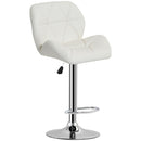 Sgabello da Bar Girevole 47x49x90-111 cm in Similpelle Bianco