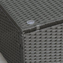 Tavolino Basso da Giardino 85x50x39 cm in Rattan PE Nero