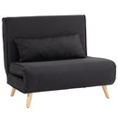 Poltrona Letto con Schienale Reclinabile su 6 Posizioni 94x78x80 cm in Tessuto Nero  