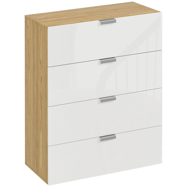 prezzo Cassettiera 4 Cassetti 70x35x92 cm in Truciolato Bianco