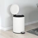 Pattumiera a Pedale 20 Litri 36x30x44,5 cm con Chiusura Silenziosa in Metallo e PP Crema