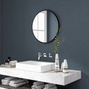 Specchio da Bagno Rotondo Moderno da Parete 70x70 cm con Cornice in Lega di Alluminio Nero