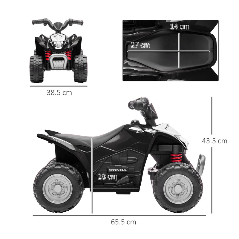 Quad Elettrico per Bambini 6V Honda TRX 250X Nero