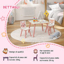 Set Tavolo con 2 Sedie per Bambini in Legno di Pino e MDF Rosa