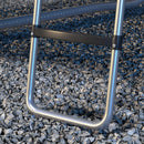 Scaletta per Trampolino Elastico Regolabile a 3 o 2 Scalini 97x32 cm in Acciaio Argento