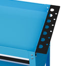 Carrello Porta Attrezzi con Manico Laterale 3 Ripiani e Cassetto 82x35x76 cm in Acciaio Blu 