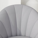 Set 2 Sedie da Pranzo Schienale a Conchiglia in Pelle PU Grigio Chiaro   