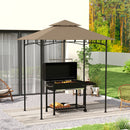 Copertura per Gazebo da Giardino 244x152 cm a 2 Livelli in Poliestere 160gsm Cachi    