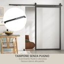 Kit Porta Scorrevole 90kg max Salvaspazio 244x0,5x4 cm in Acciaio al Carbonio con Accessori Nero