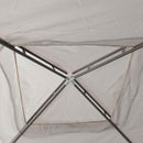 Gazebo da Giardino 300x300 cm con Zanzariera Doppio Tetto e 8 Fori in Acciaio e Poliestere Bianco Crema  