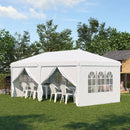 Gazebo Pieghevole 6x3m Funi e Picchetti Bianco