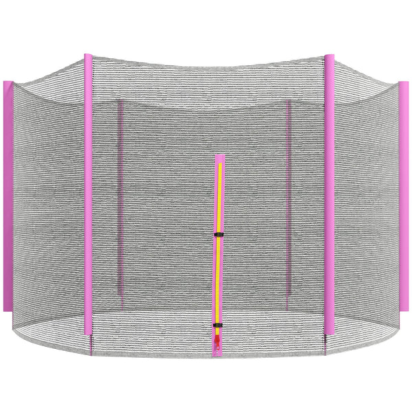 sconto Rete di Protezione per Trampolini a 6 Pali con Ingresso con Cerniera Ø244x180 cm in PE Nero e Rosa