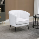 Poltroncina Imbottita da Camera 78,5x68x75 cm in Similpelle e Acciaio Bianco