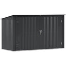 Copribidoni per 3 Cassonetti da 240L 233x105x118,5-133 cm con 2 Porte e Coperchio Grigio Scuro  