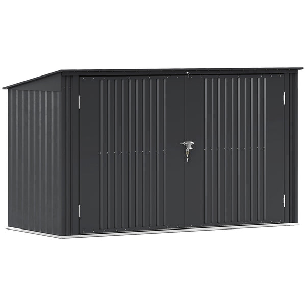 Copribidoni per 3 Cassonetti da 240L 233x105x118,5-133 cm con 2 Porte e Coperchio Grigio Scuro acquista