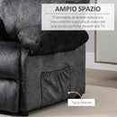 Poltrona Relax Reclinazione Manuale con Poggiapiedi Estraibile in Microfibra Nero  