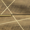 Cassettiera 4 Cassetti 48x21x79 cm in Truciolato Legno e Oro