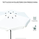 Ombrellone da Giardino Ø266x248,5 cm Inclinabile con Manovella Bianco Crema  