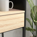 Scrivania 2 Cassetti con Ripiano Superiore 106x51,5x102,5 cm in Legno e Acciaio Nero e color Quercia  