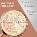 Forno per Pizza Pieghevole e Portatile con Pala e Pietra 81x40x72 cm in Acciaio e Legno Nero-4
