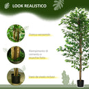 Pianta Artificiale di Ficus con Vaso per Interni ed Esterni 180 cm Verde 