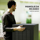 Baule Porta Attrezzi da Esterno 56x41x50 cm Impermeabile Nero   