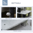 Tiragraffi per Gatti Albero a 4 Livelli con Gradino Rimovibile 60x40x66 cm Grigio   