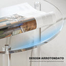 Tavolino da Soggiorno Rotondo a 2 Livelli Ø40x50 cm in Acrilico Trasparente 