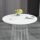 Tavolo da Giardino Ø80,5x74,6 cm in Acciaio e MDF Bianco