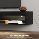 Mobile TV fino 75"" Sospeso con Luci LED 16 Colori e Telecomando 180x40x30 cm Nero