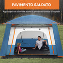 Tenda da Campeggio Impermeabile e UPF 30+ 430x305x195 cm per 4-6 Persone con 2 Stanze Blu 