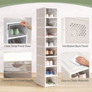 Scarpiera con 8 Contenitori Impilabili e Pieghevoli per 8 Paia di Scarpe Bianco  