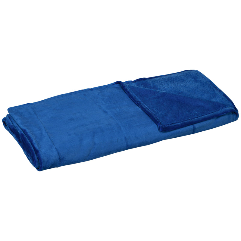 Coperta Reversibile 203x152x0,5 cm in Flanella 330 GSM Blu Scuro