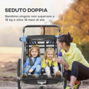 Rimorchio Bicicletta per Bambini e Passeggino 2 in 1 con Cintura Tasche e Bandierina Blu   