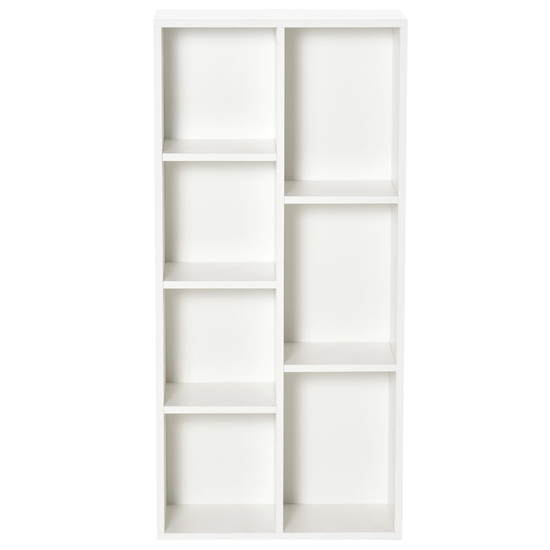 Libreria Moderna a Cubi con 7 Ripiani 50x24x106 cm in Legno Truciolato Bianca