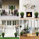 Set di 2 Piante Artificiali a Sfera Ø45 cm con Foglie di Cedro per Casa e Giardino Verde   