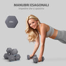 Set 2 Manubri Palestra 10 kg Pesi esagonali per Allenamento Grigio