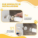 Cancelletto di Sicurezza con Estensioni 76-104 cm e Porta per Gatti Bianco   