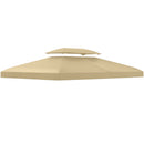 Tetto di Ricambio per Gazebo da Giardino a 2 Livelli 400x300 cm in Poliestere Anti UV Crema  