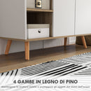 Mobile Multiuso Salvaspazio 95x35x85 cm in Truciolato Bianco