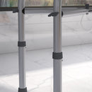 Sedia per Doccia con Altezza Regolabile Cuscino e Piedini Antiscivolo  in Alluminio Bianco